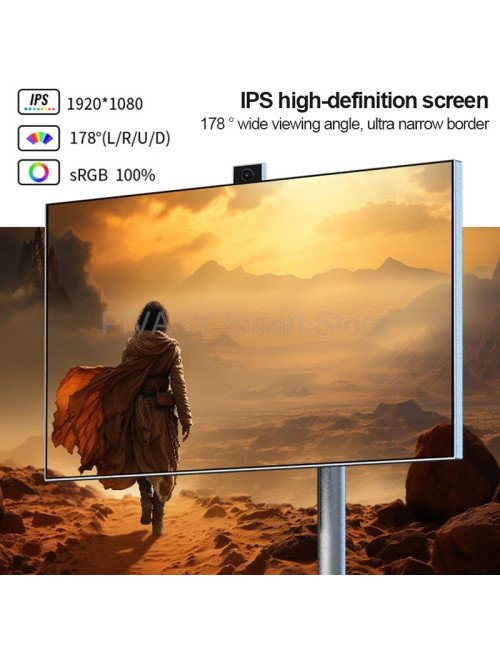 Smart TV Portable 27 pouces, caméra intégrée Android 13, écran tactile