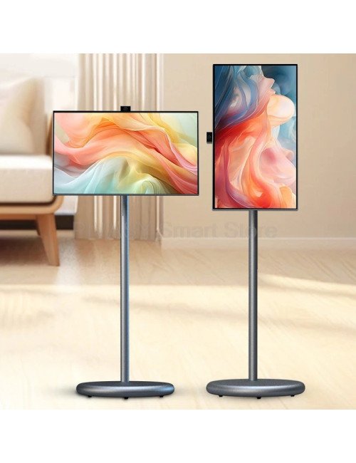 Smart TV Portable 27 pouces, caméra intégrée Android 13, écran tactile