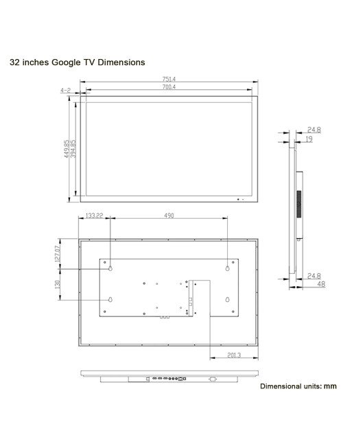 Souria 31.5 pouces Google TV miroir intelligent 4K écran étanche TV DT