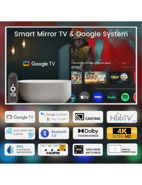 TV intelligente avec miroir de courtoisie moderne avec 4K Ultra HD Sou