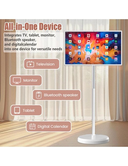 Téléviseur intelligent portable de 32 pouces, écran tactile 60 Hz 1080