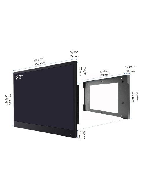 Souria 22 pouces Smart couleur noire étanche salle de bain LED TV pour
