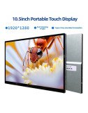 Moniteur TV portable tactile 2K de 10,5 pouces pour films, soirées à d