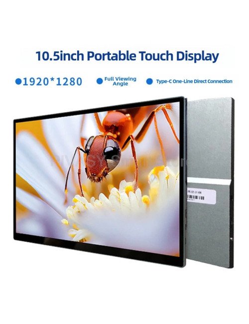 Moniteur TV portable tactile 2K de 10,5 pouces pour films, soirées à d