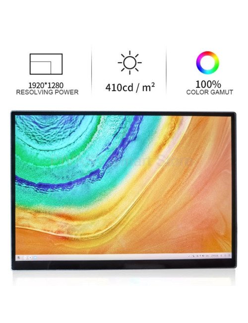 Moniteur TV portable tactile 2K de 10,5 pouces pour films, soirées à d