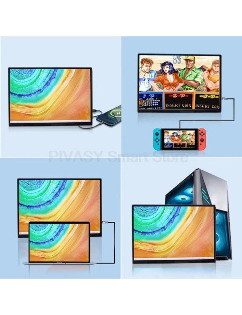 Moniteur TV portable tactile 2K de 10,5 pouces pour films, soirées à d