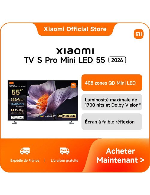 Officiel Xiaomi TV S Pro Mini LED 55 2026 | Système de zones Mini-LED 