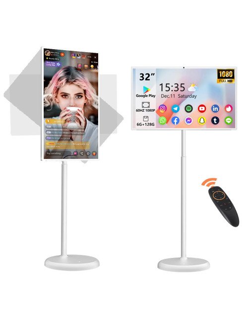 Téléviseur intelligent portable de 32 pouces, écran tactile 60 Hz 1080