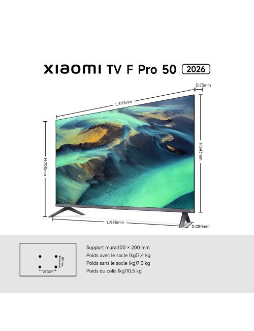 Officiel Xiaomi TV F Pro 50 2026 | Écran QLED 4K lumineux avec technol