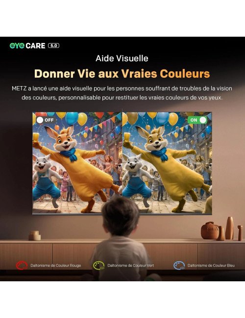METZ QLED TV 43 pouces 4K télévision LED intelligente Google Tele HDR 