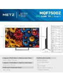 METZ QLED TV 43 pouces 4K télévision LED intelligente Google Tele HDR 