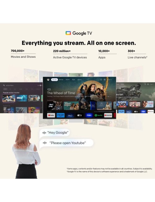 METZ QLED + 4K UHD Smart TV 43 pouces avec Google TV et écran mat anti