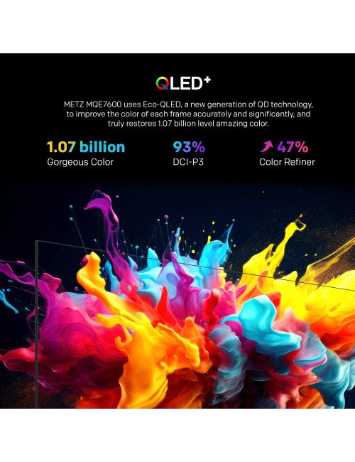 METZ QLED + 4K UHD Smart TV 43 pouces avec Google TV et écran mat anti