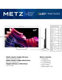 METZ QLED + 4K UHD Smart TV 43 pouces avec Google TV et écran mat anti