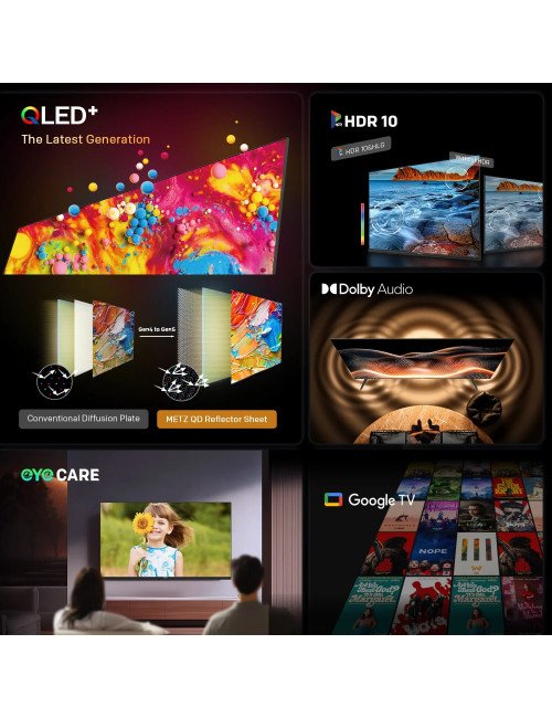 Metz QLED TV 32 "40" pouces télévision LED intelligente Google Tele HD