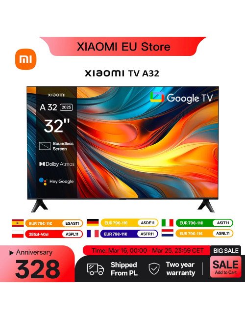 Xiaomi TV A 32, taille compacte avec écran coloré, son dynamique avec 