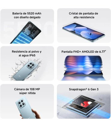 Xiaomi Redmi Note 15 5G 8 Go 256 Go Écran AMOLED FHD+ 6,77 pouces Snap
