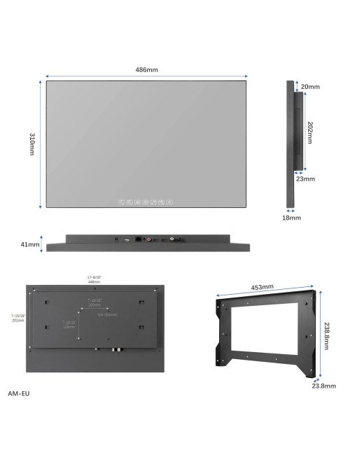 Soulaca-SmartTV étanche miroir, 22 pouces, 1080P HD, panneau intégré, 